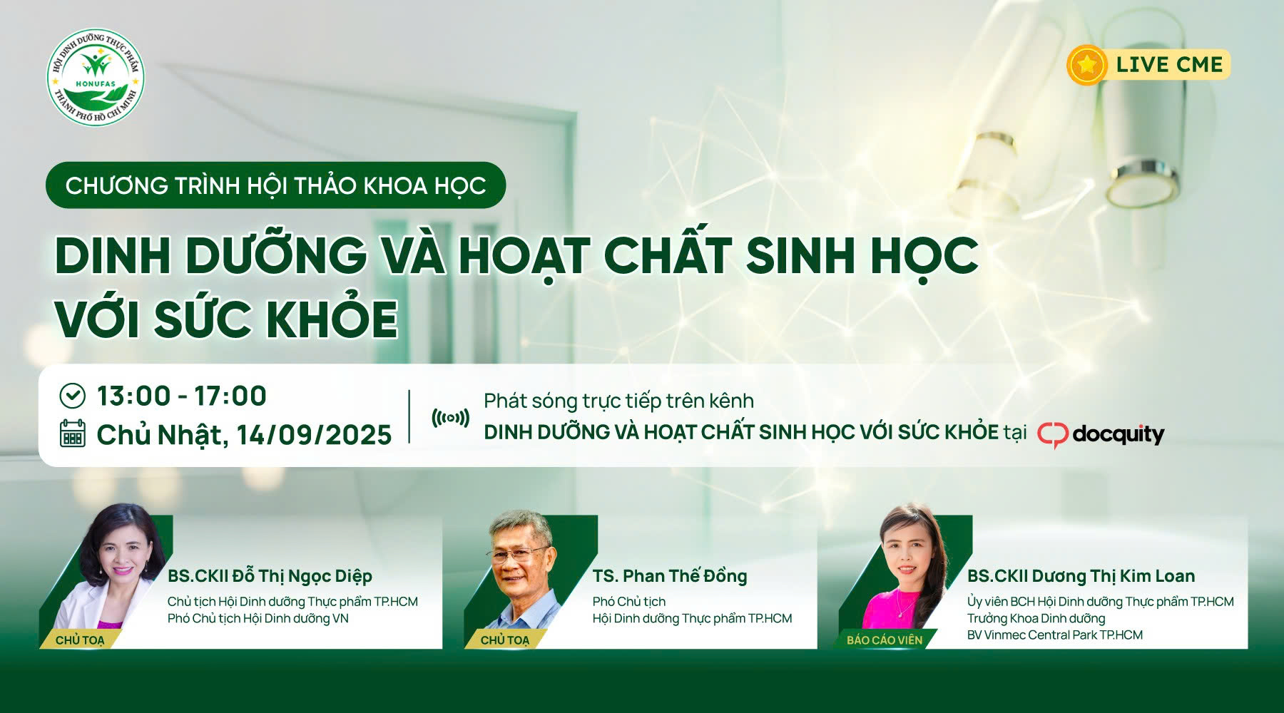 Hội thảo Khoa học của Hội Dinh dưỡng Thực phẩm Thành phố Hồ Chí Minh “DINH DƯỠNG & HOẠT CHẤT SINH HỌC VỚI SỨC KHỎE”